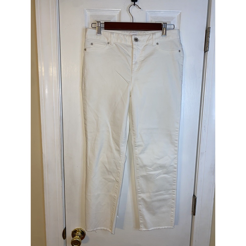 Ecru white womens jeans 6/28 Frayed Bottom